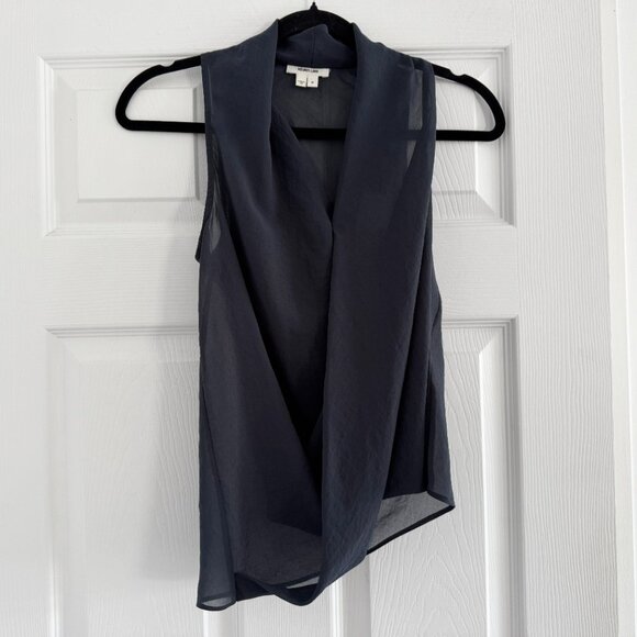 Helmut Lang Draped Sleeveless Top in Blue, size XS - Picture 2 of 6